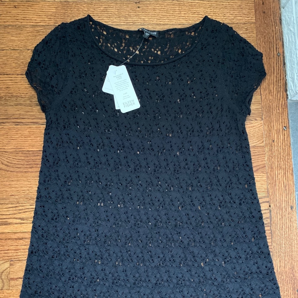 Eileen Fisher Washable Wool Lace Dress, Size Small